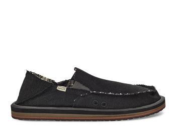 Sanuk Vagabond Soft Top Hemp Collapsible Heel Men's Shoes Black | Canada 219WNB
